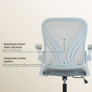 Ergonomic Mesh Office Chair with Foldable Backrest for Home or Office Use Light Grey AOSOM