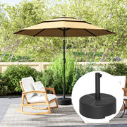 Round Garden Parasol Base Heavy Duty Umbrella Stand Holds Up to 20kg Black by Outsunny