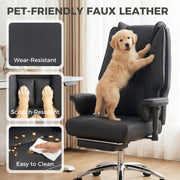 Ergonomic Office Chair With Recline and Footrest for All Day Back Support Black Homcom