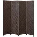 Folding Room Divider with 4 Panels for Instant Privacy and Flexible Space Dark Brown