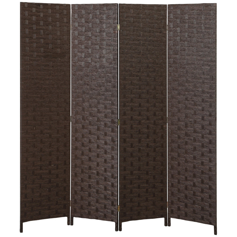 Folding Room Divider with 4 Panels for Instant Privacy and Flexible Space Dark Brown
