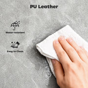 Set of 2 PU Leather Bar Stools with Backrest and Footrest for Kitchen or Breakfast Bar Grey