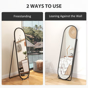 Black Two-Way Curved Full Length Mirror for Home or Dressing Room by HOMCOM