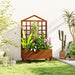Brown Wooden Garden Planter with Trellis for Climbing Plants 90x43x150cm by Outsunny