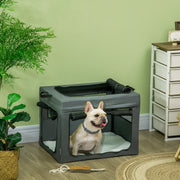 69cm Soft Pet Travel Carrier With Cushion For Small Dogs and Puppies, Grey