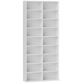 White Tall CD Storage Tower Holds 640 Discs Freestanding Media Rack by HOMCOM