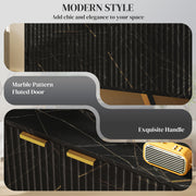 Black Marble Effect TV Stand for up to 70 Inch TVs With Shelves and Storage by HOMCOM