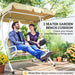 Khaki Two Seater Bench Cushion for Outdoor and Garden Seating by Outsunny