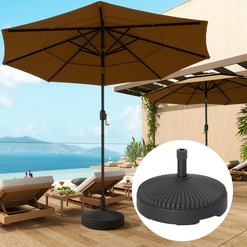 Fillable Parasol Base for Stable Outdoor Shade, Fit 32-38mm Poles, Fill With Water or Sand, Black Outsunny