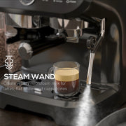 15 Bar Espresso Coffee Machine with Adjustable Grind and Milk Steamer for Home Use Black