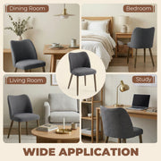 Dining Chairs with Supportive Padding for Comfortable Family Meals Dark Grey Set of 2 AOSOM