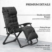 2 Piece Zero Gravity Reclining Sun Loungers With Cushions For Garden Relaxation Black AOSOM