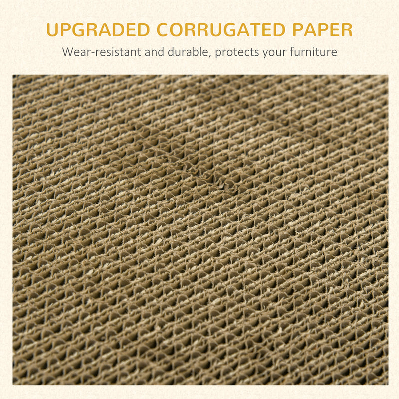 Two in One Cat House with Scratching Board and Catnip for Indoor Cats Brown