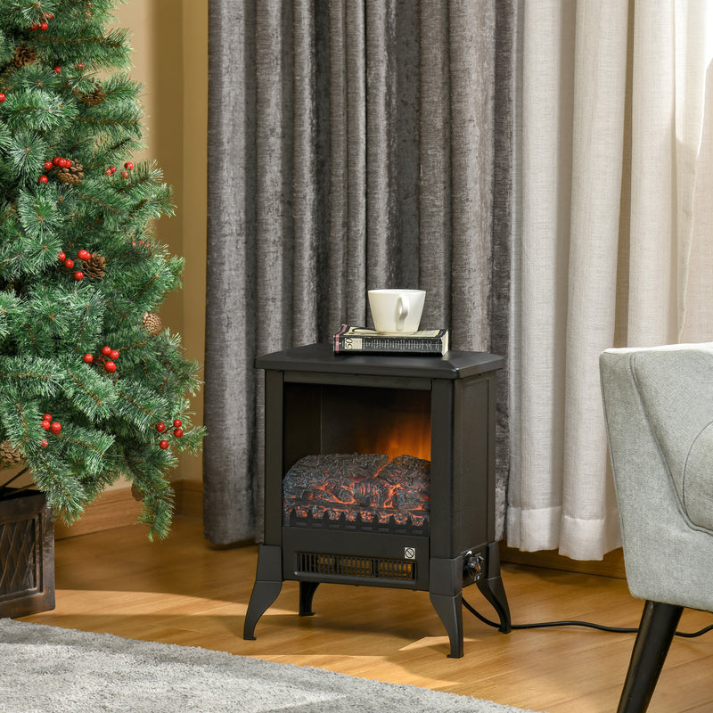 Freestanding Electric Fireplace Heater for Quick Warmth and Cosy Flame Effect Black