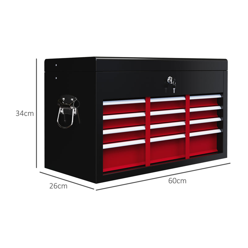 Steel Tool Chest with 6 Lockable Drawers Ideal for Garage or Workshop Storage Red
