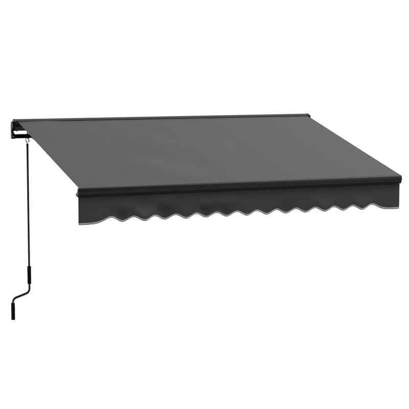 Dark Grey 3 x 2m Electric Awning With Remote Control And Aluminium Frame For Patios