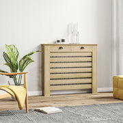 Radiator Cover with Slatted Front and Storage Drawer for Safe Family Homes Oak Homcom