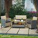 Black Garden Seat Cushion Pads Set of 3 for Rattan Furniture by Outsunny