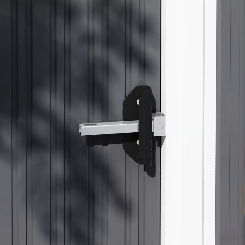 Light Grey 5 x 3ft Windowless Metal Garden Storage Shed with Sliding Door and Sloped Roof by Outsunny