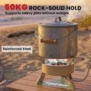 Camping Gas Stove for Fast Outdoor Cooking and Boiling Water Portable Khaki AOSOM