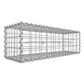 Empty Songmics galvanised steel gabion basket cage seen from the side