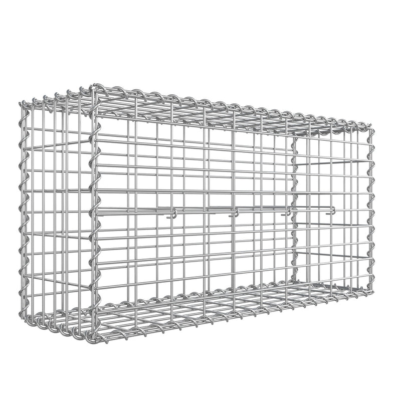 Isometric studio render of the Songmics gabion cage frame, 100 x 50 x 30 cm