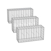 SONGMICS gabion cage baskets, pack of 3, stacked studio shot