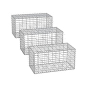 SONGMICS gabion cage baskets, pack of 3, stacked studio shot