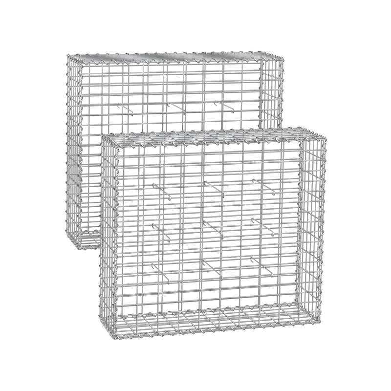 Isometric studio render of the Songmics gabion cage frame, 100 x 90 x 30 cm