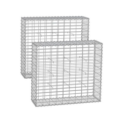 Isometric studio render of the Songmics gabion cage frame, 100 x 90 x 30 cm