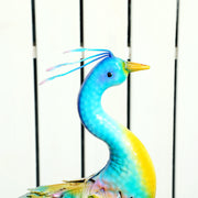 Peacock Garden Statue Metal Ornament with Stakes for Patio and Pond Decoration by Outsunny