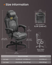 Gaming chair styled in a home office setting