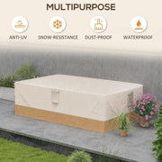 Cover over garden furniture with anti-UV, snow-resistant, dust-proof and waterproof icons