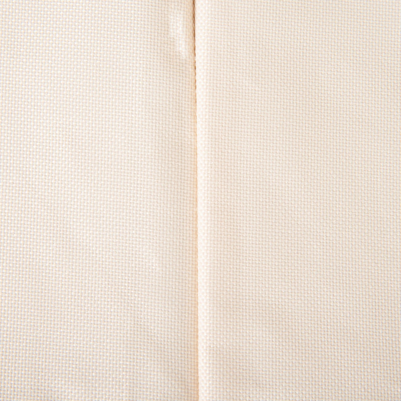 Close-up of the stitched seam in the beige Oxford fabric