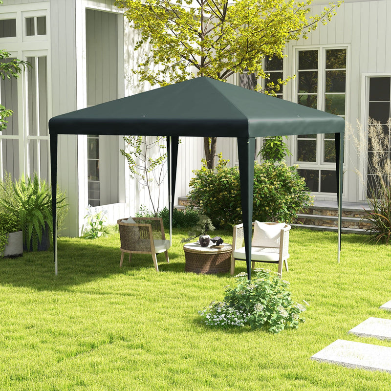 Outsunny Garden Gazebo, 2.7m x 2.7m, Dark Green Outsunny