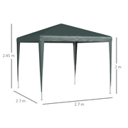 Outsunny Garden Gazebo, 2.7m x 2.7m, Dark Green Outsunny