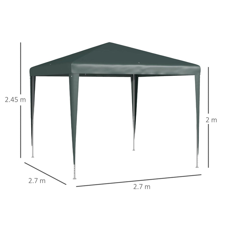 Outsunny Garden Gazebo, 2.7m x 2.7m, Dark Green Outsunny