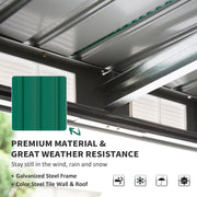 Interior view of the galvanised roof beams and ceiling panels