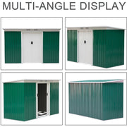 Multi-angle display of the green shed from four sides