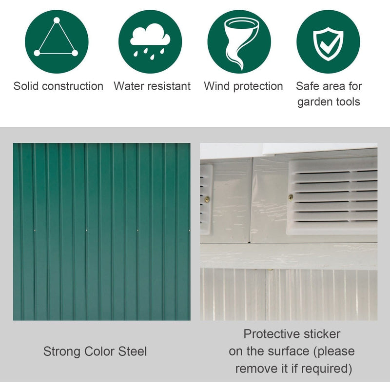 Weather protection icons with a colour steel wall panel close-up