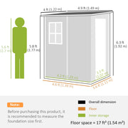 Dimension diagram showing 1.22 x 1.49 m external size, 1.11 x 1.39 m floor and 1.02 x 1.29 m inner storage