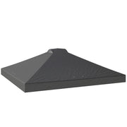 Dark grey Outsunny gazebo roof replacement canopy top, studio shot with no frame