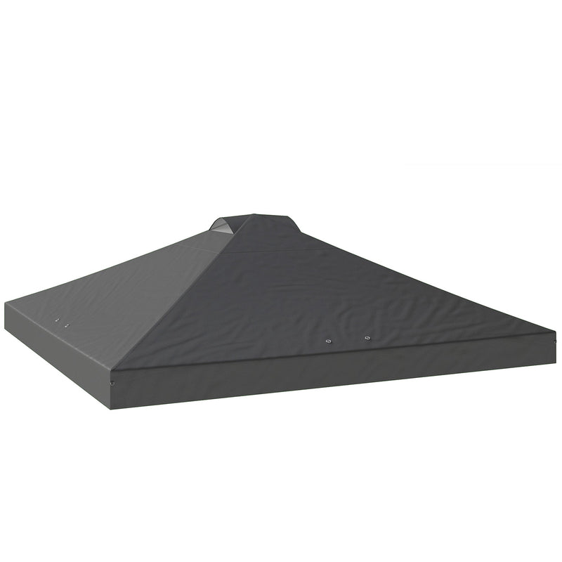 Dark grey Outsunny gazebo roof replacement canopy top, studio shot with no frame