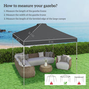 How to measure your gazebo diagram showing 3m x 3m frame size and 0.25m eaves height