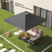 Aerial view of the canopy over a patio seating area with sofa and coffee table