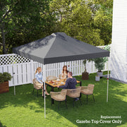 Family dining under the canopy in the garden on a sunny day
