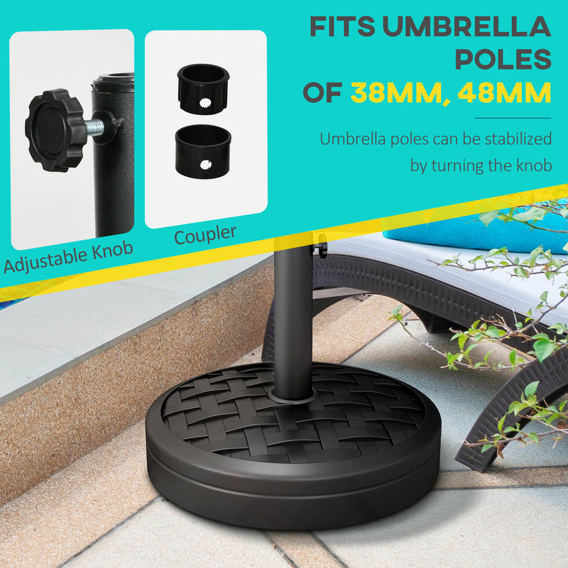 18kg Rattan Effect Parasol Base Heavy Duty Concrete Stand For Garden Or Patio Umbrella
