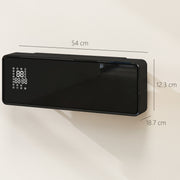 Wall Mounted 2000W Ceramic Electric Heater with Adjustable Thermostat and Fan Black