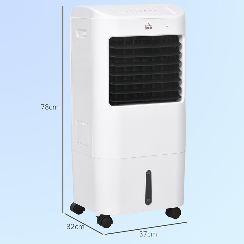 Portable Evaporative Air Cooler with 15L Tank Remote Control and Timer for Home Office, White