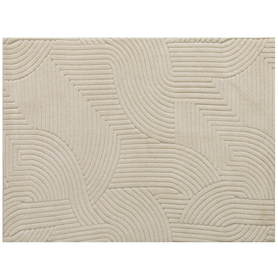 Living Room Rug with Thick Soft Pile and Slip Resistant Backing Cream AOSOM